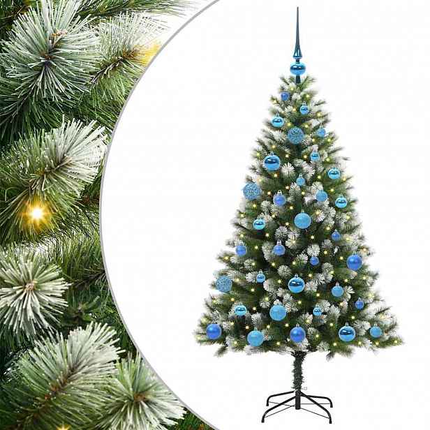 vidaXL Umělý vánoční stromeček s umělým sněhem 150 LED Teplá bílá