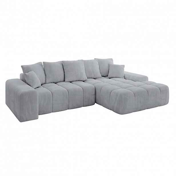 ALTDECOR ROHOVÁ SEDACÍ SOUPRAVA s otomanem vpravo ENSI-L – 267 × 164 × 69 cm, titanová barva