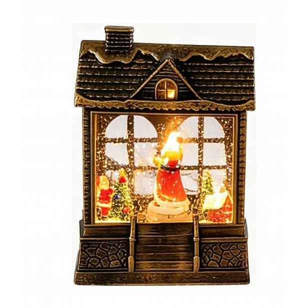Led Vánoční Domeček S Vodou Mikuláš Vánoční Stromek Ozdoba 20 CM