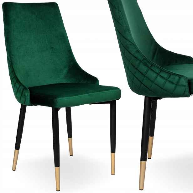 Sametové křeslo Vermont Velvet tmavě zelené