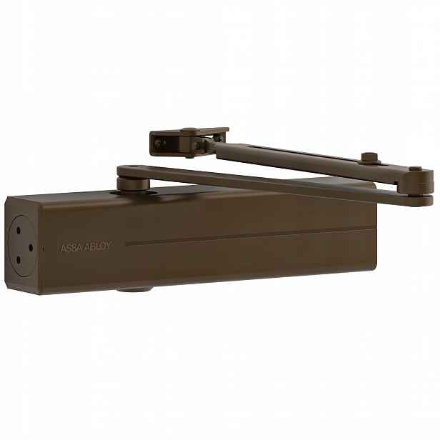 Samozavírač Assa Abloy DC140 s ramenem, hnědý