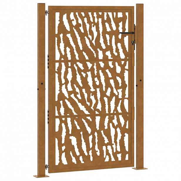 vidaXL Zahradní brána 100 x 150 cm odolná ocel s motivem stopy
