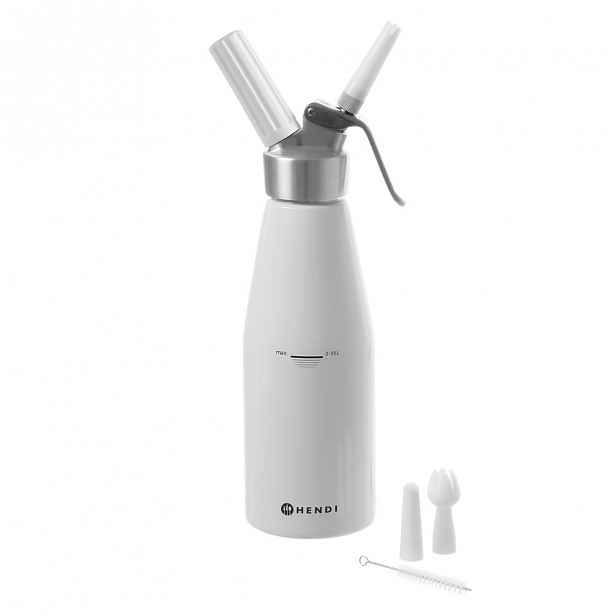 Bílá hliníková šlehačková láhev Hendi Kitchen Line, 500 ml