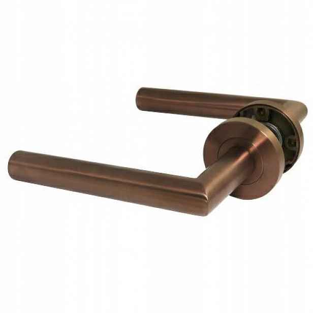 Bronzová měděná klika na dveře 35-54 mm Inox Kulatý štítek 50 mm Lugano