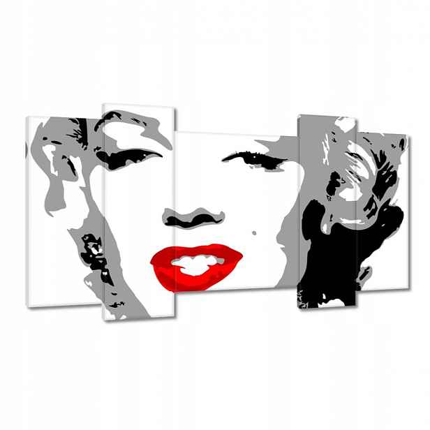 Obrazy 120x65 Marilyn Monroe Červené rty Pepř