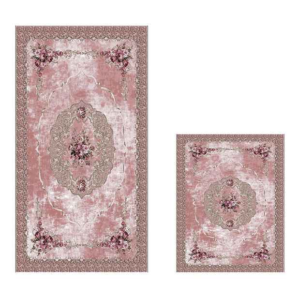 Růžové koupelnové předložky v sadě 2 ks 60x100 cm – Foutastic