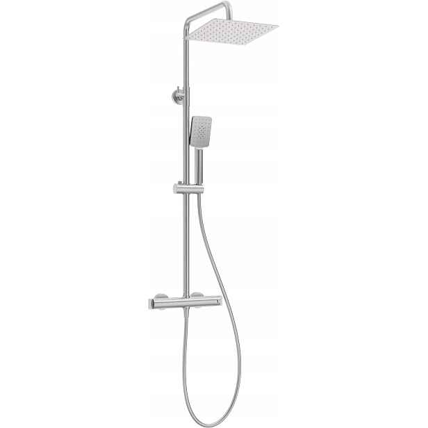Sprchový set s dešťovou sprchou a termostatem, chrom, 12-15 l/min