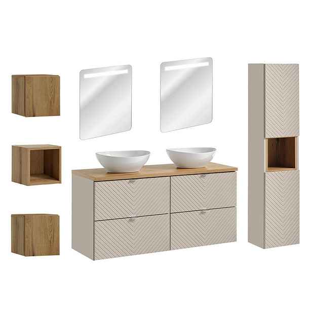 Petits-meubles KOUPELNOVÝ NÁBYTEK 120.4cm Manoa 2er-Set Kašmír