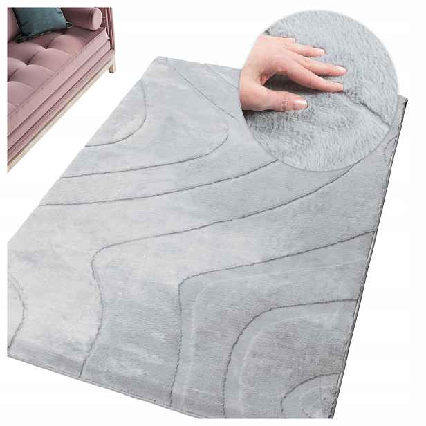Koberec Králík Rabbit Měkký 3D Vzor Příjemný Sametový Vlas 160x220CM