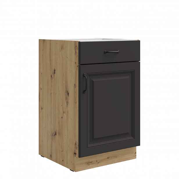 Spodní skříňka Stilo 50 D 1F 1S BB - Premium Box Barva korpusu: Dub artisan, Barva dvířek: Grafit