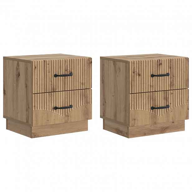 vidaXL Noční skříňka 2 ks Dub artisan 43 x 34,5 x 44,5 cm