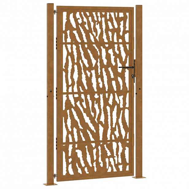 vidaXL Zahradní brána 100 x 175 cm odolná ocel s motivem stop
