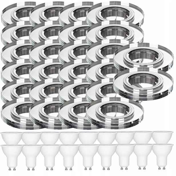 26 x Skleněná Stropní Lampa Zapuštěná Do Stropu Křišťál 3W Led Žárovky