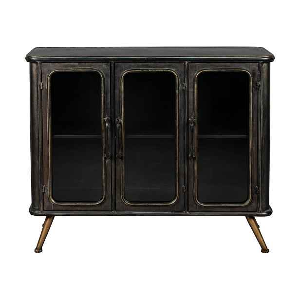 Černá kovová vitrína 100x80x37 cm Denza – Dutchbone