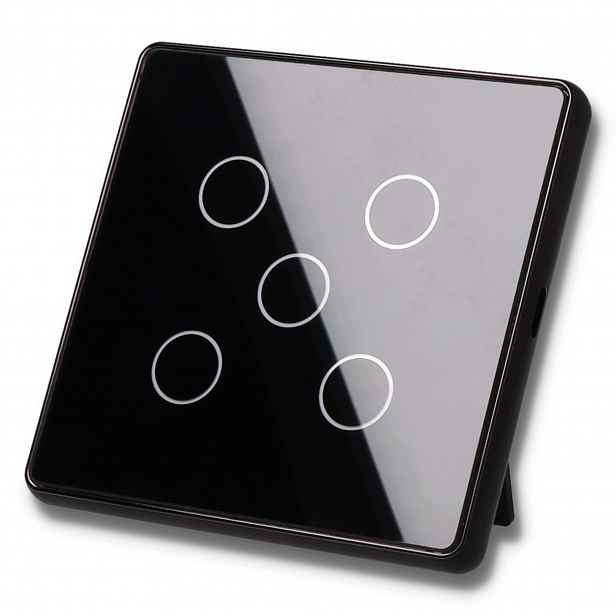 Dálkové ovládání pro scény ZigBee pětinásobný černý dotykový panel Tuya DC Smart Home