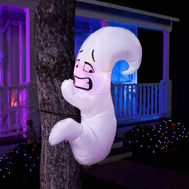Nafukovací stromek s Led duchem na Halloween – zahradní dekorace 120 cm