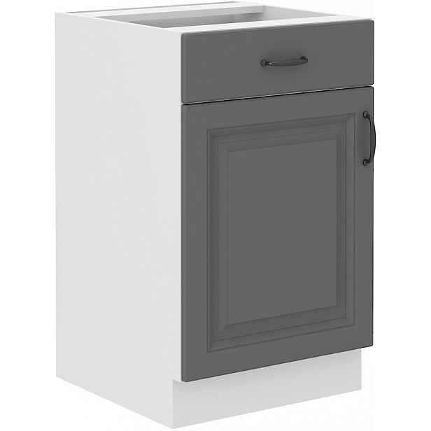 Spodní skříňka Stilo 50 D 1F 1S BB - Premium Box Barva korpusu: Bílá, Barva dvířek: Dust Grey