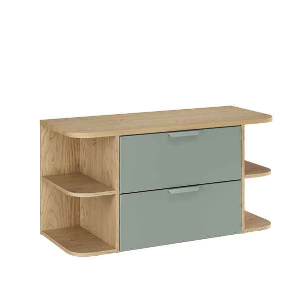 Zelená skříňka pod umyvadlo 100 cm s deskou a policemi (SET-ASG B CREMONA 80CM LR)