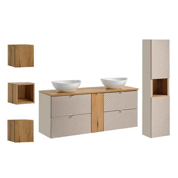Petits-meubles KOUPELNOVÝ NÁBYTEK 140.4cm Manoa 2er-Set Kašmír