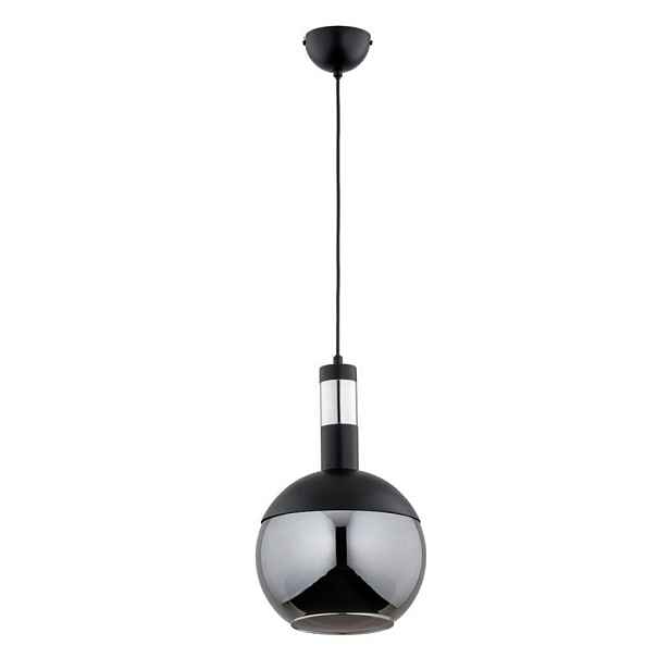 Alfa Bolso závěsná lampa černá skleněná koule 1xE27 15W