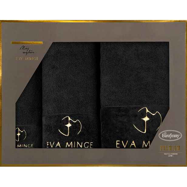 Eva Minge Sada 3 ručníků Gaja černá