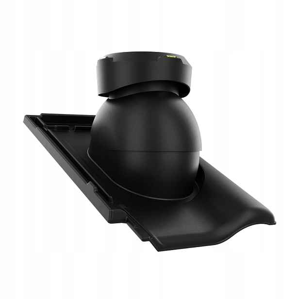 Krbový kanalizační ventilátor fi110 střešní krytina Braas Rubín 9V Černá
