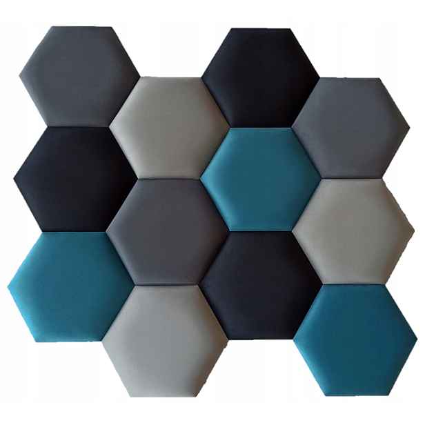 Medová Plástev – čalouněné panely Hexagon
