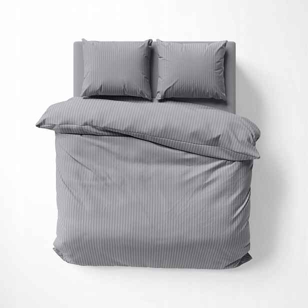 Sada Povlečení Z Adamašku 220x200 Pure Collection Šedá