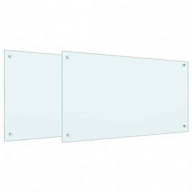 vidaXL Kuchyňský obklad 2 ks Bílá 90 x 50 cm tvrzené sklo