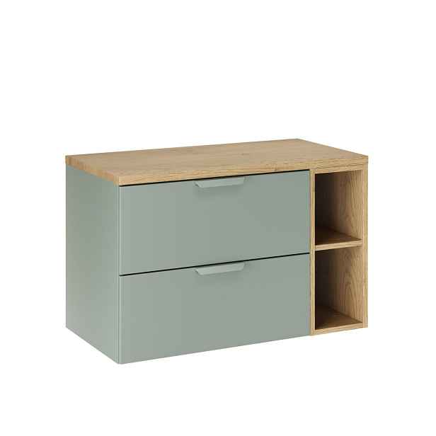 Zelená skříňka pod umyvadlo 80 cm s deskou (SET-ASG B CREMONA 80CM LR)