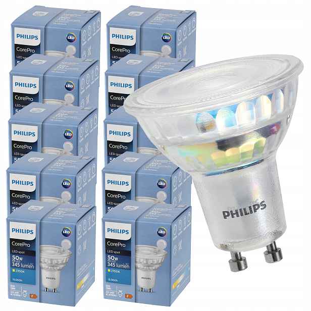 10x Led žárovka GU10 Philips 4W 345lm Teplá 36° 2700K Premium Led žárovky