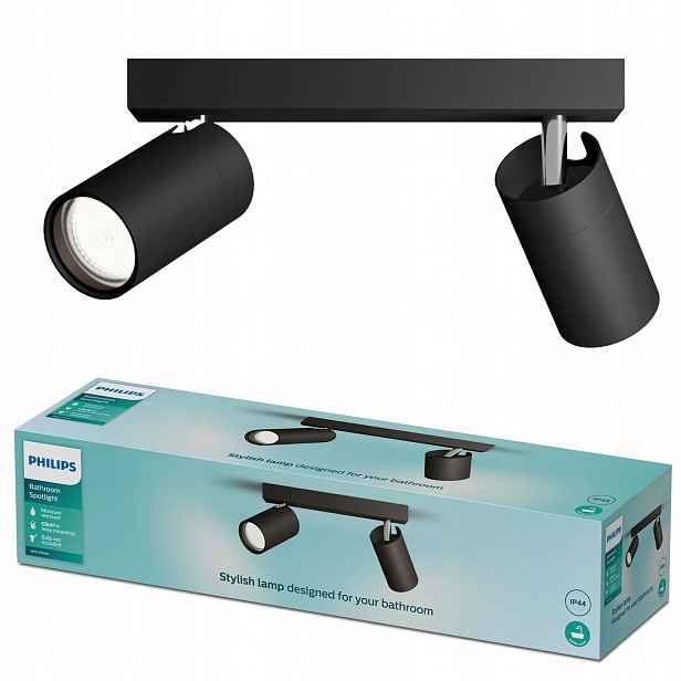 Stropní Svítidlo do koupelny IP44 2x GU10 Led reflektor Spot Idris Philips