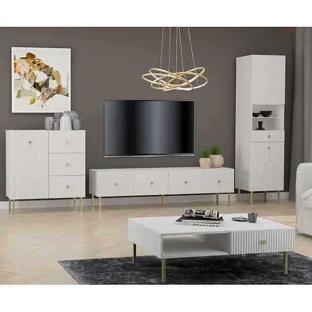 Casarredo Obývací sestava ALMONTE - bílá/zlatá