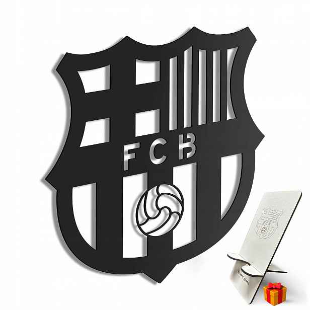 Dřevěný 3D fotbalový obraz Fc Barcelona Nástěnná Dekorace Dárek XL