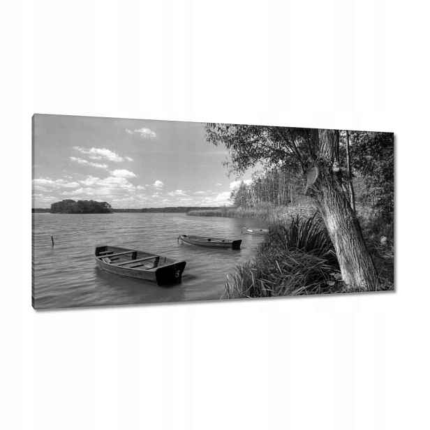 Obrazy 115x55 Lodě na jezeře