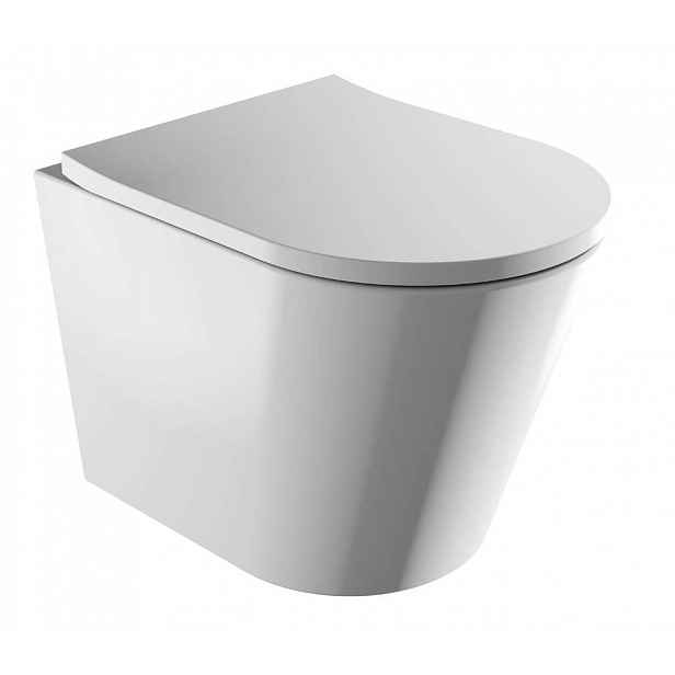 OMNIRES Tampa - Závěsné WC se sedátkem SoftClose, Rimless, bílá TAMPAMWBP