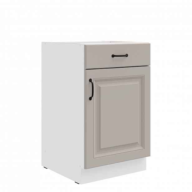 Spodní skříňka Stilo 50 D 1F 1S BB - Premium Box Barva korpusu: Bílá, Barva dvířek: Clay Grey