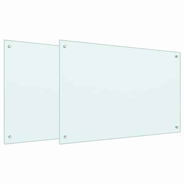 vidaXL Kuchyňský obklad 2 ks Bílá 90 x 60 cm tvrzené sklo