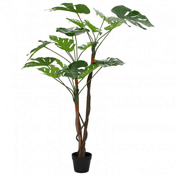 vidaXL Umělá rostlina Monstera Zelená 70 x 16 x 130 cm Tkanina a dřevo