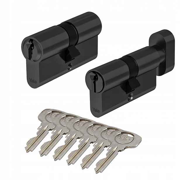 Vložka 45/45 vložka s knoflíkem 45G/45 černá, Yale Assa Abloy