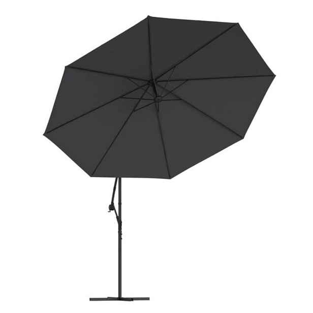 Zahradní Slunečník Závěsný Home Cantilever 300 cm Výška 257 cm Černý