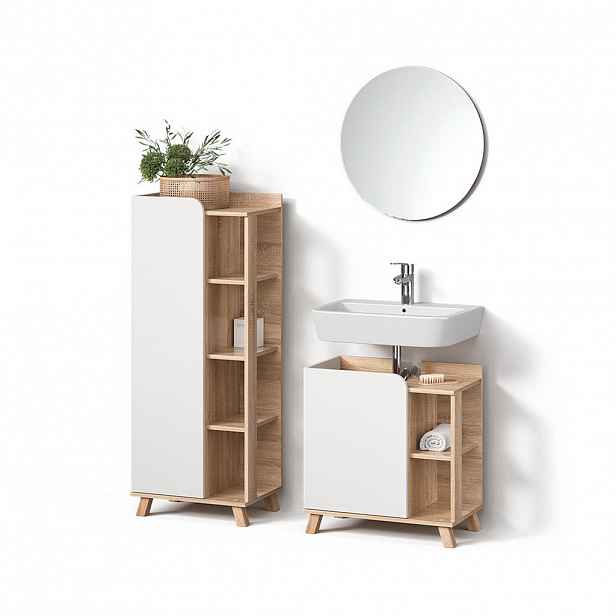 Livinity® KOUPELNOVÝ NÁBYTEK Marano, Sonoma/Bílá, 3dílná