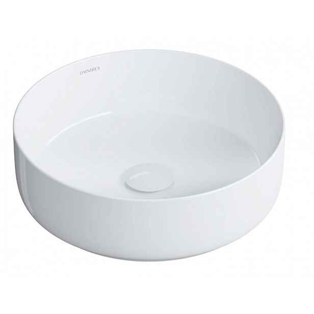 OMNIRES Tulsa - Umyvadlo na desku, průměr 36 cm, bez přepadu, bílá TULSA355BP