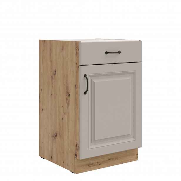 Spodní skříňka Stilo 50 D 1F 1S BB - Premium Box Barva korpusu: Dub artisan, Barva dvířek: Clay Grey