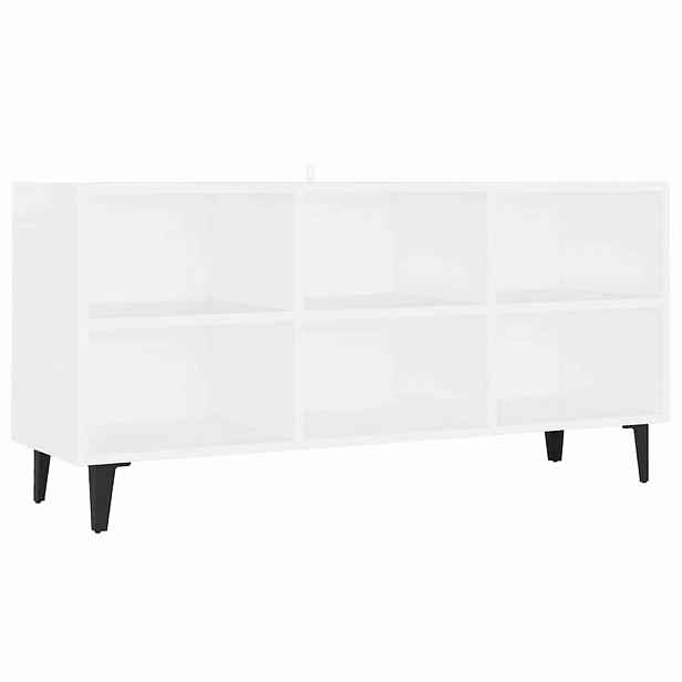 vidaXL TV stolek s kovovými nohami bílý 103,5 x 30 x 50 cm