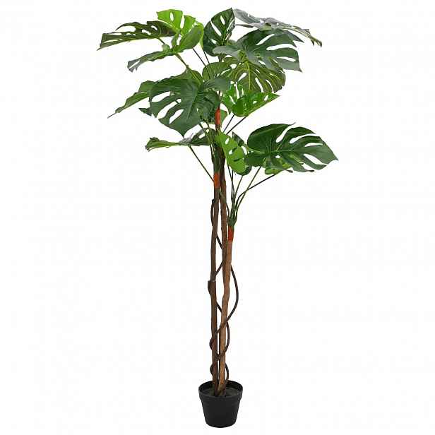 vidaXL Umělá rostlina Monstera Zelená 94 x 18 x 170 cm Tkanina a dřevo