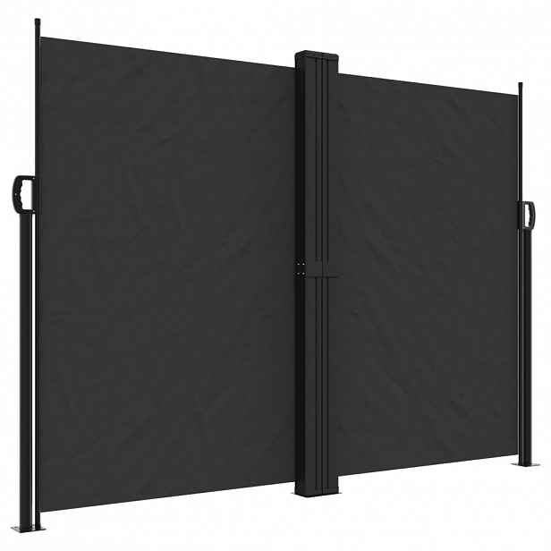 vidaXL Zatahovací boční markýza černá 180 x 1 000 cm