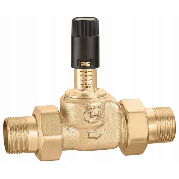 Vypouštěcí a diferenciální ventil 3/4" s měřítkem, nastavitelný rovný (horizontální) Caleffi