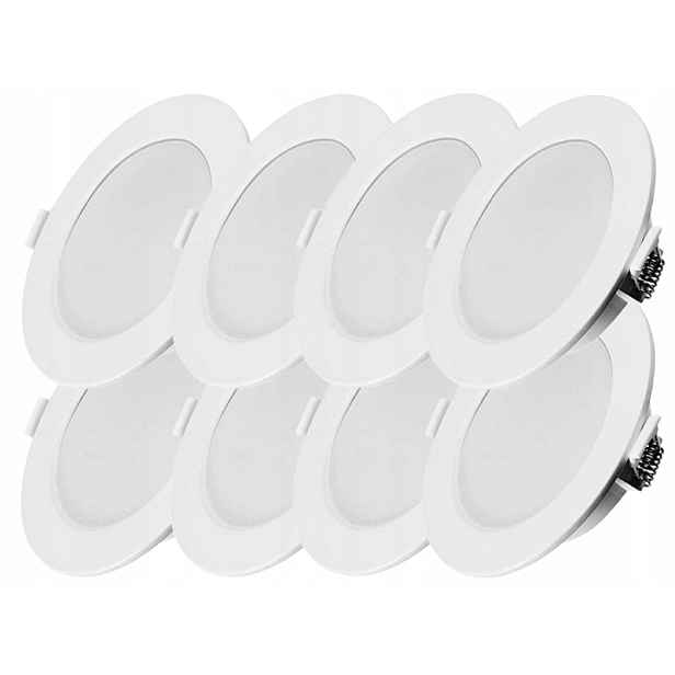 8x Plochý zapuštěný panel Slim Led 6W 230V Lampička Studená barva 6500K