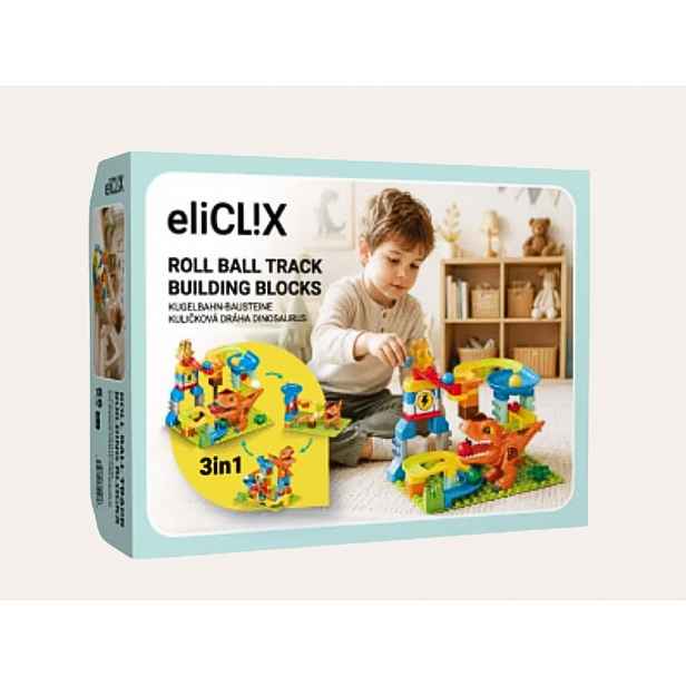 Kuličková dráha eliClix 3v1 - Dinosaurus 56 ks